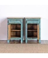 Indian Hand Carved Solid Wooden Bedside Table